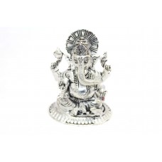 Handmade Ganesha Ganesh God Idol Figurine 925 Sterling Silver Figure Statue H6